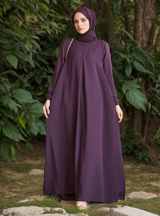 MS370#abaya musulmana Vestido modesto (turbante no incluido)