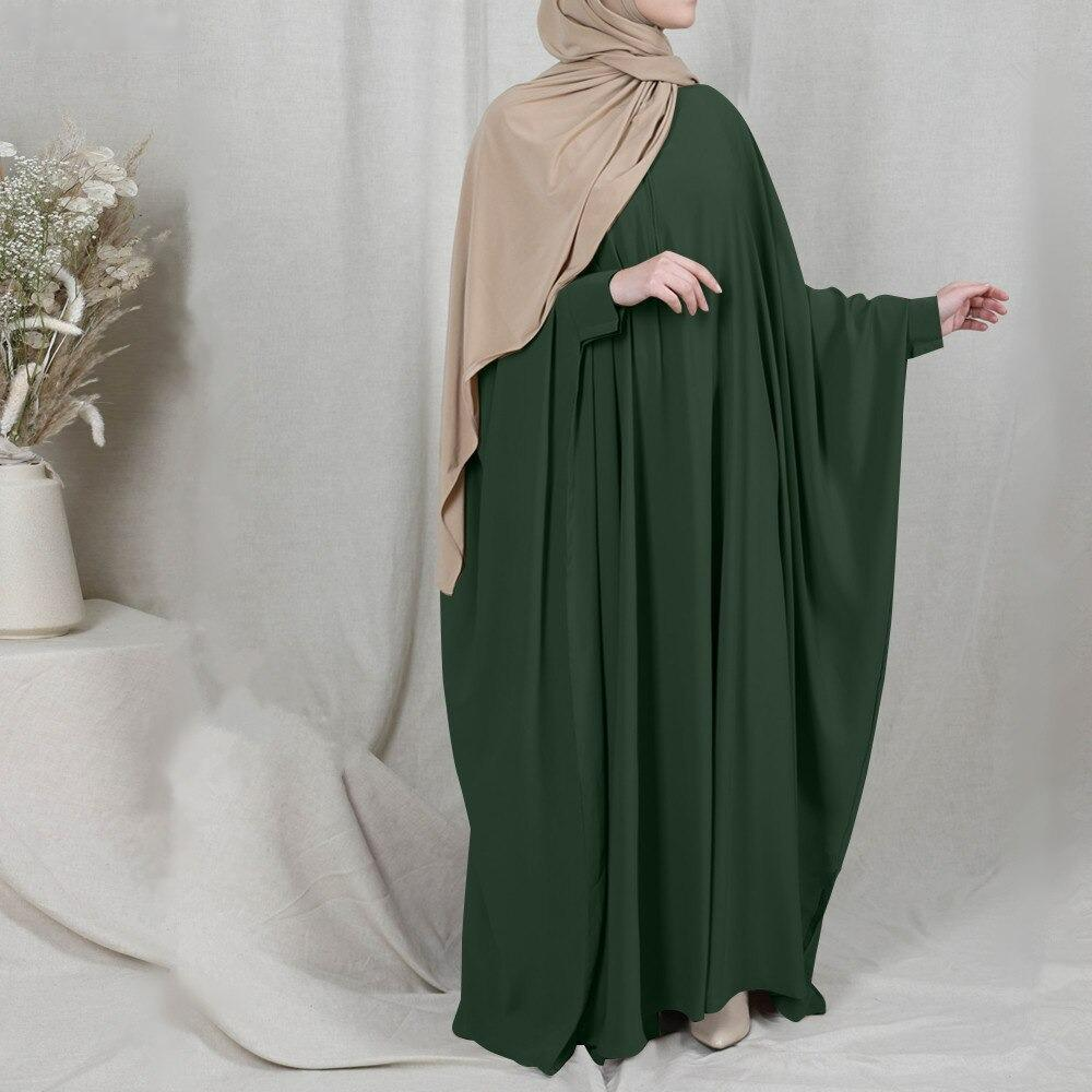 MS376#Vestido de murciélago para mujer con bata suelta con cremallera