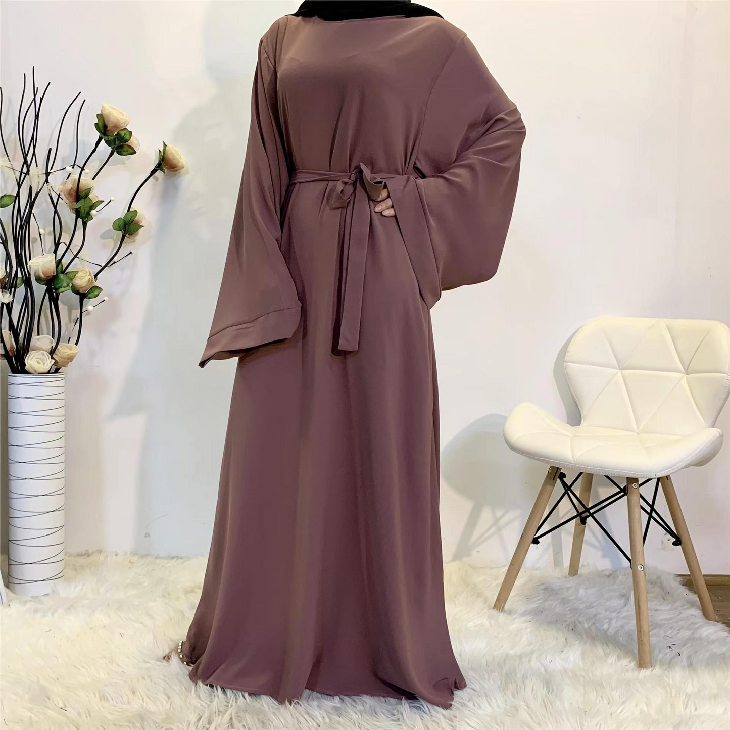 MS013# Túnica nidah holgada abaya musulmana (Nidah)