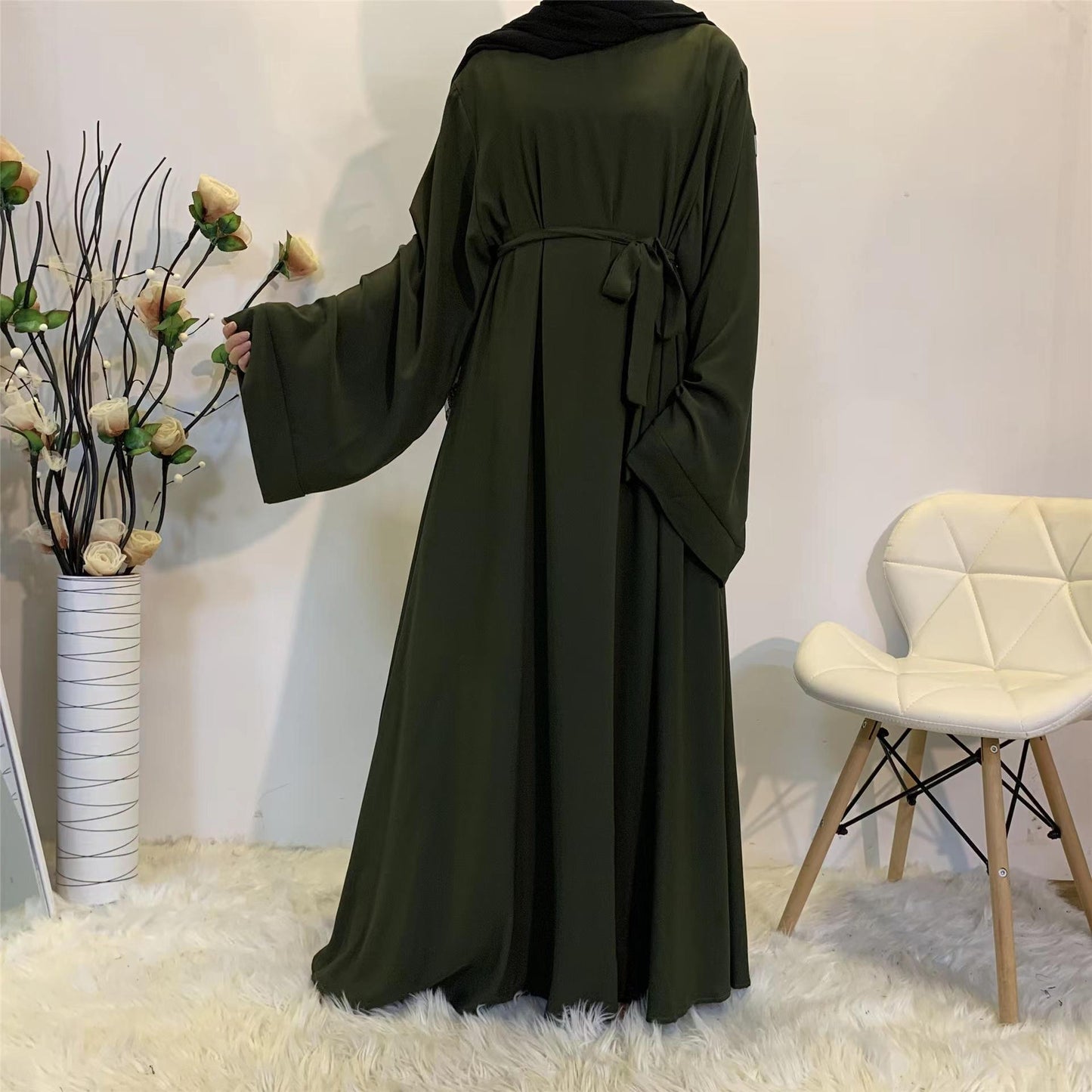 MS013# Túnica nidah holgada abaya musulmana (Nidah)