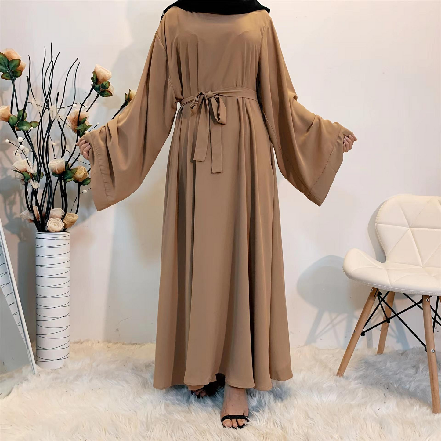 MS013# Túnica nidah holgada abaya musulmana (Nidah)