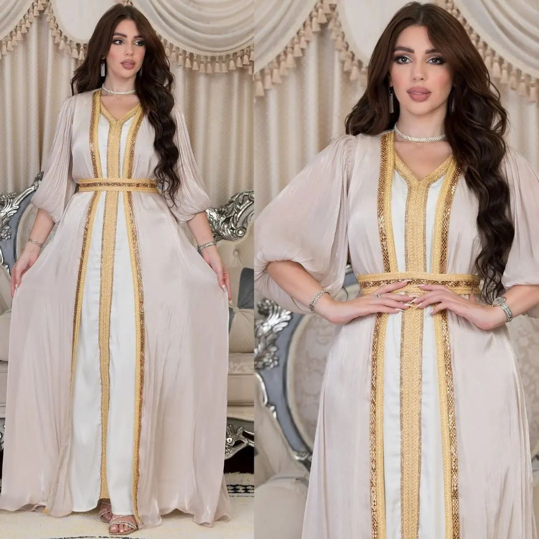 MS310#YNeedM Vestido abaya de tres piezas para mujeres musulmanas, túnica árabe de Oriente Medio para oración islámica