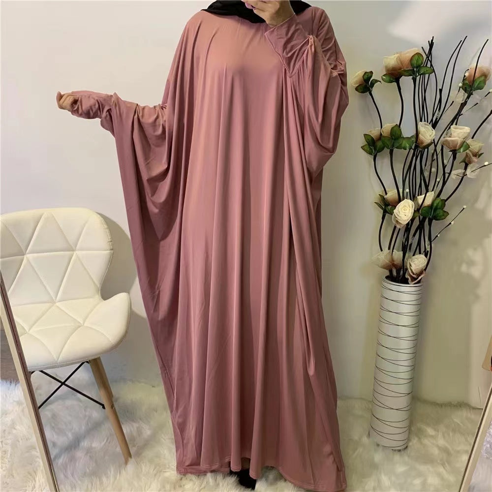 MS110#Falda larga transparente de manga larga con estampado de murciélago para mujer