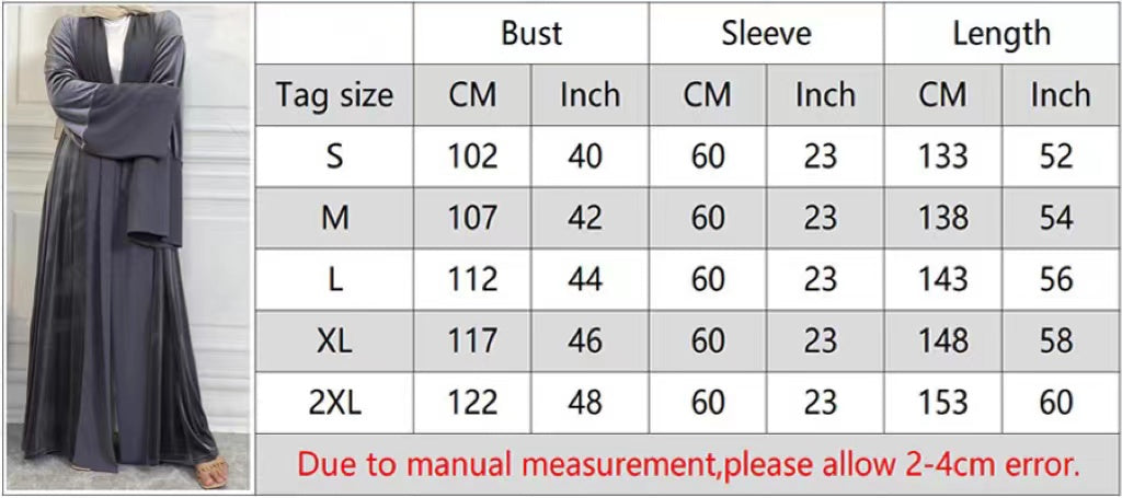 MS214#Vestido musulmán de terciopelo de color liso