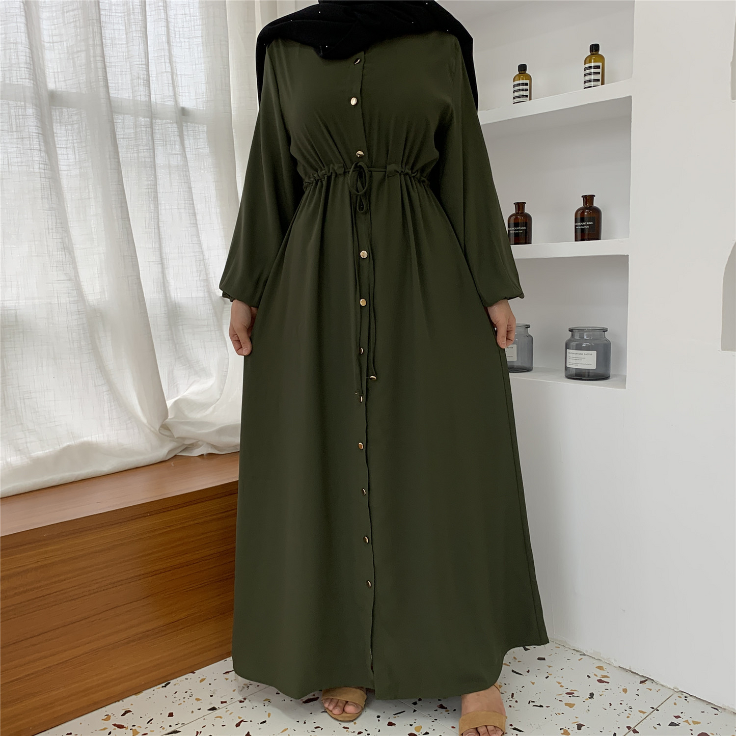 (CR001)MS010-MS025Colección de batas tipo jersey de una sola pieza cerradas