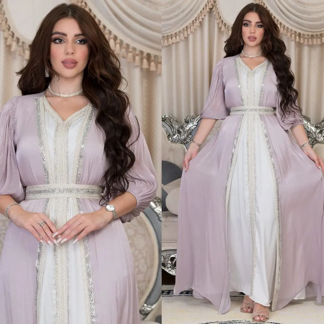MS310#YNeedM Vestido abaya de tres piezas para mujeres musulmanas, túnica árabe de Oriente Medio para oración islámica