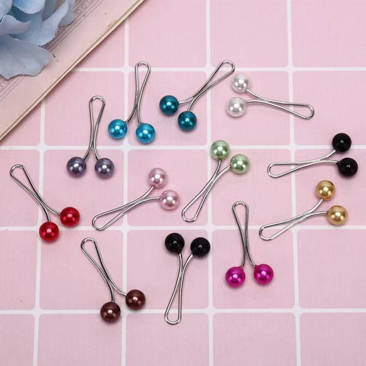 BZ073#U-needle pearl Scarf Clip Muslim style accessories-12PCS