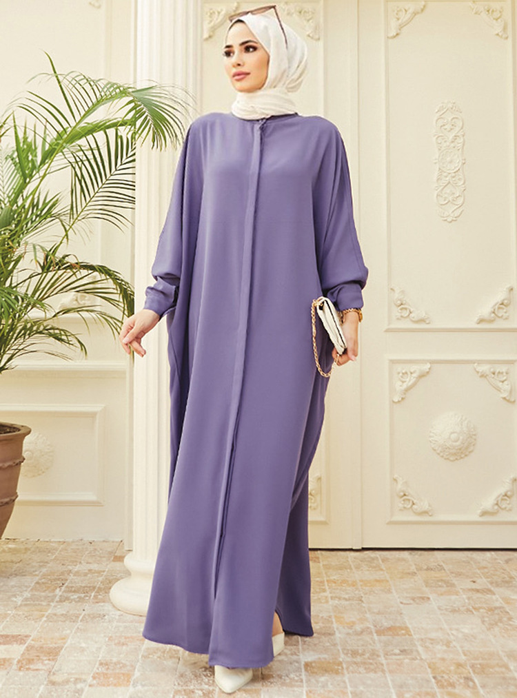 MS369#muslim fashion bat-sleeved abaya robes