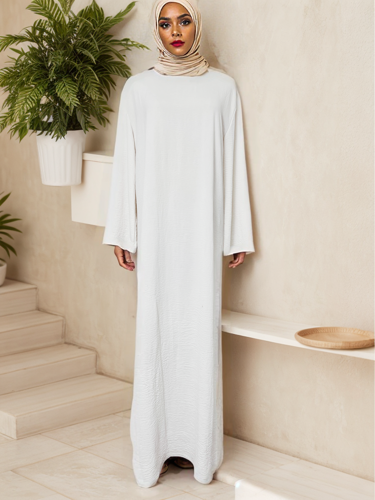 MS111#Muslim slim fit crepe inner dress crepe