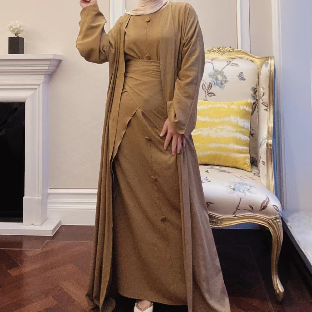 MS294#Muslim fashion women's solid color suit