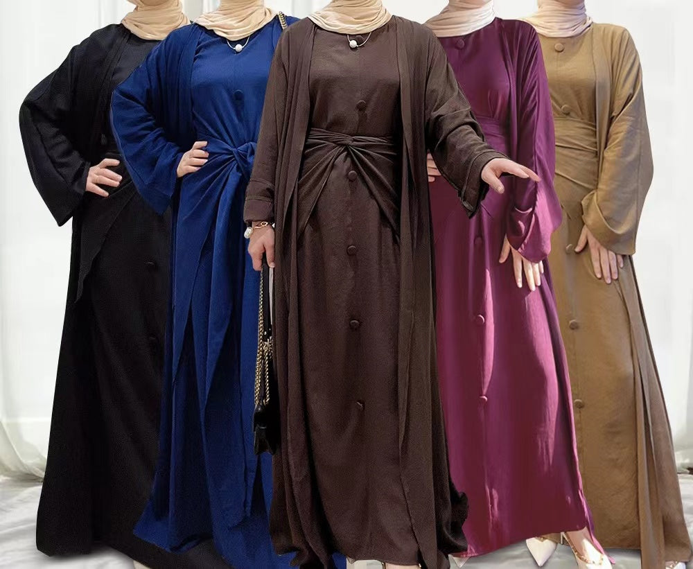 MS294#Muslim fashion women's solid color suit