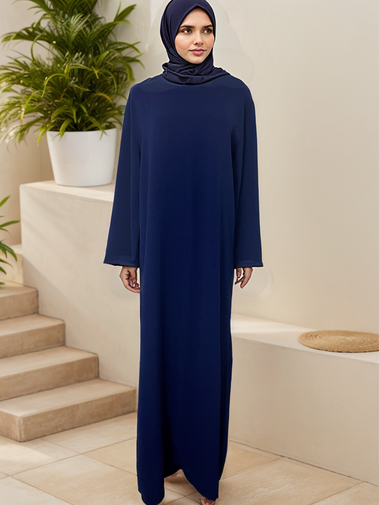 MS111#Muslim slim fit crepe inner dress crepe