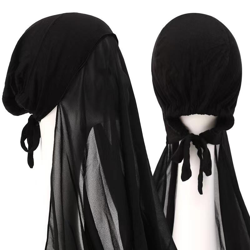 MS109#Hooded chiffon scarf headband