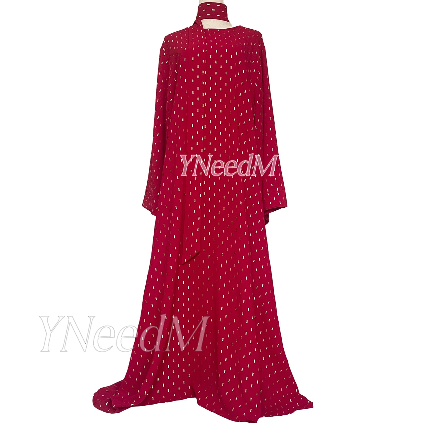 MS321# Muslim fashion bronzing abaya with wide sleeves