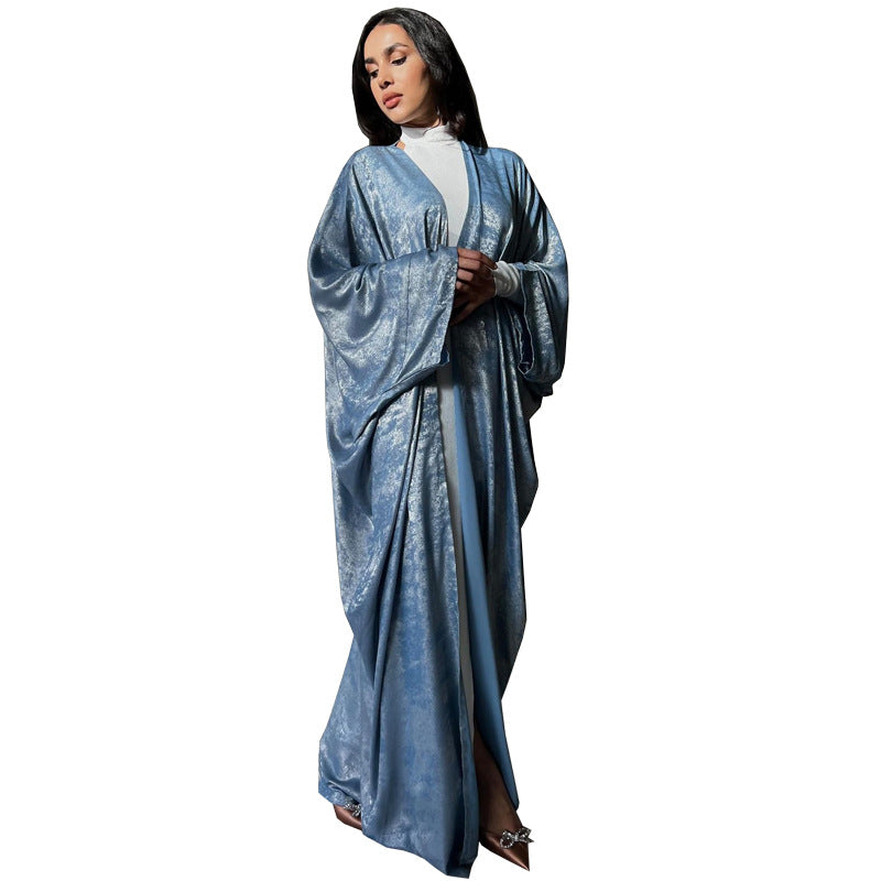 MS537# Arabian Dubai modest Muslim fashion bronzing robe abaya wear cardigan robe