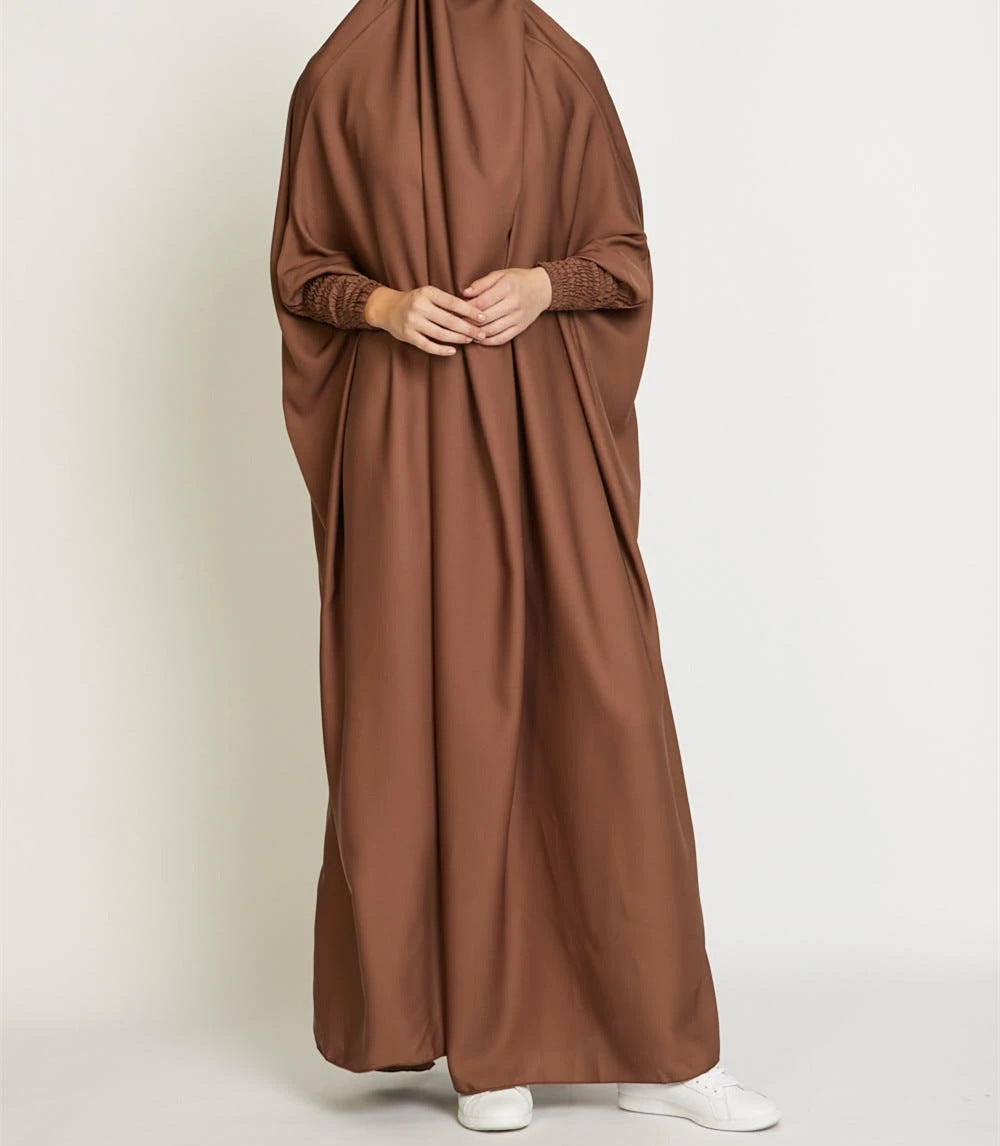 MS542#Dubai Turkish full-length solid color robe dress