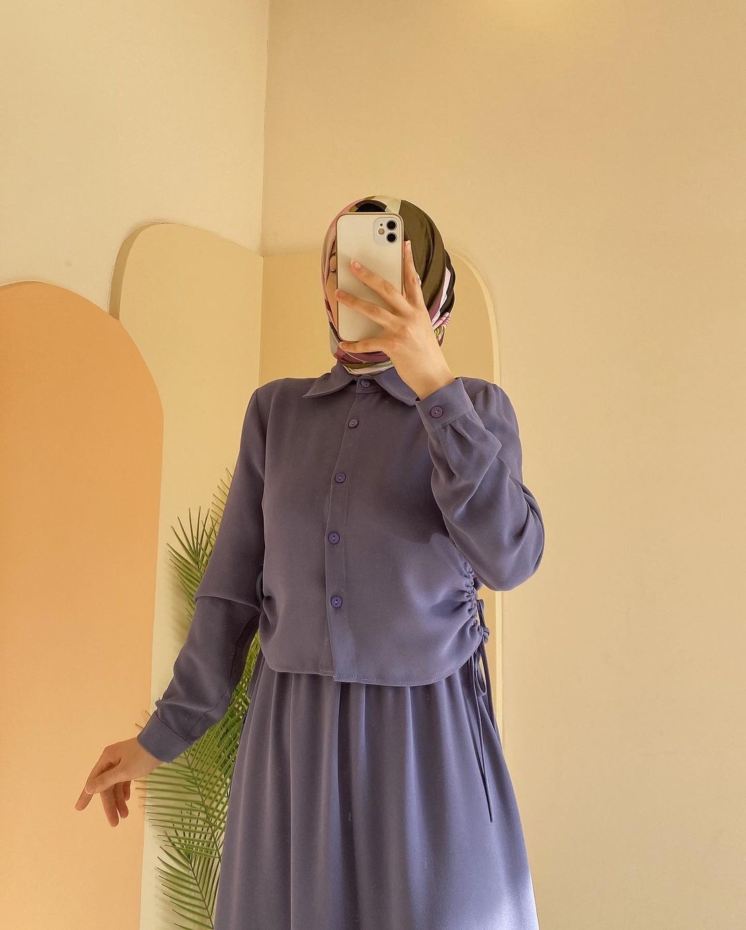 MS481#Skirt set muslim long-sleeved shirt dress