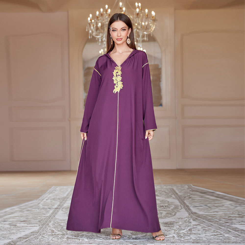 MS514#Muslim hooded Middle Eastern abaya women's dress in stock