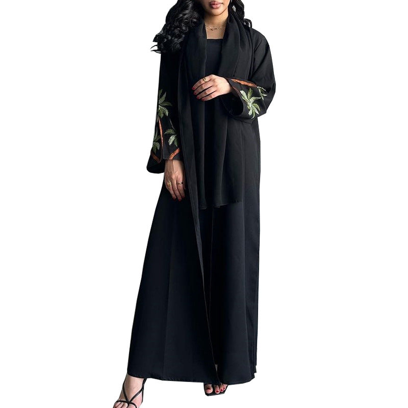 MS428#Muslim abaya with long sleeve and solid color cardigan robe (NO inner dress)