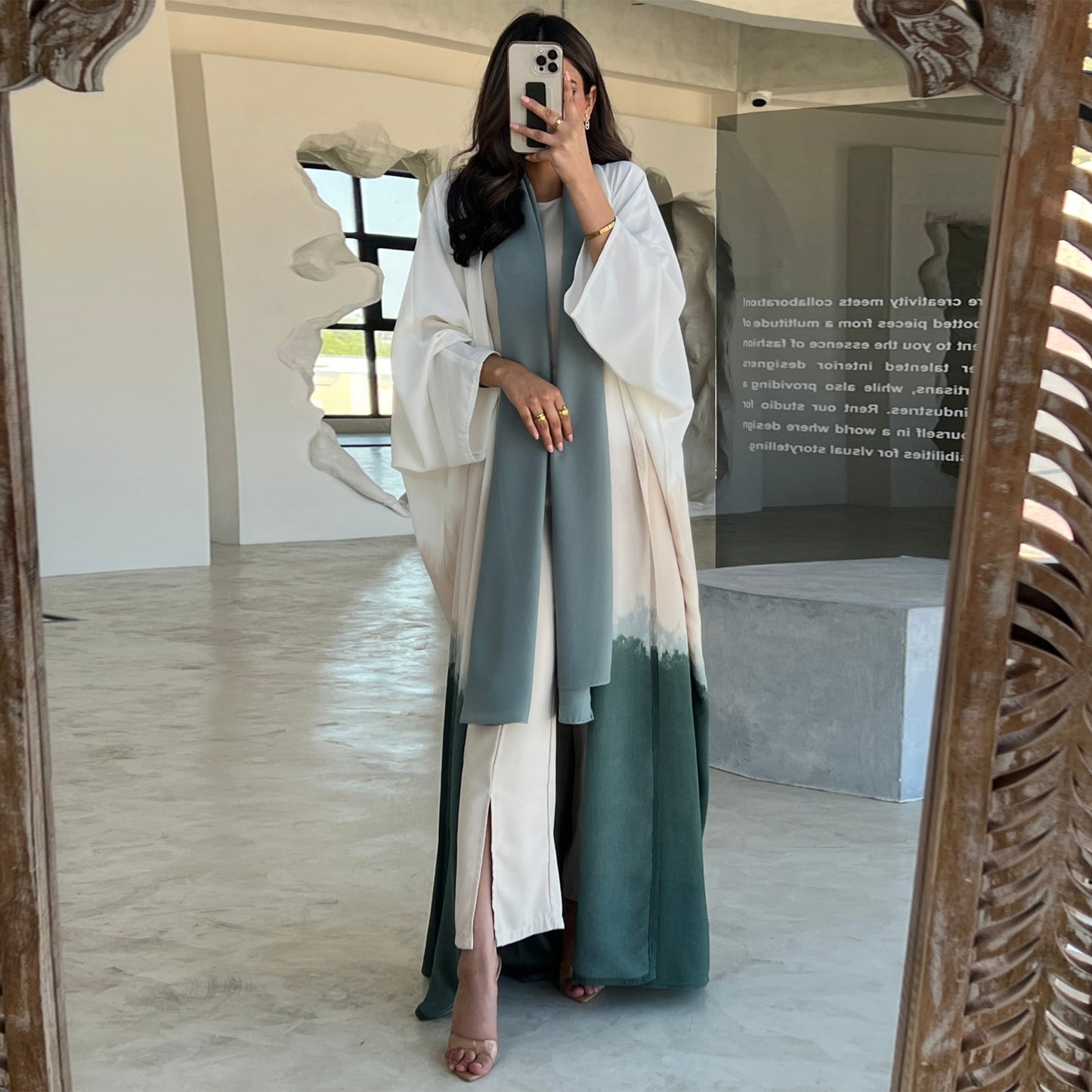 MS531#Muslim Abaya clothing jacket fashionable tie-dye cloak summer trend European and American cardigan dress