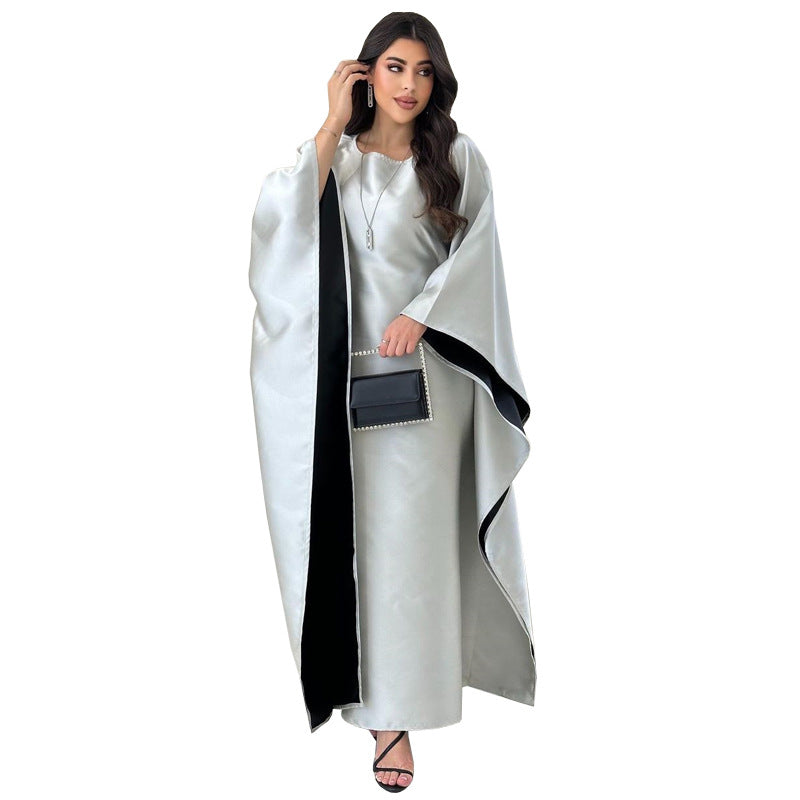 MS582#Robe stitching color matching new fashion abaya