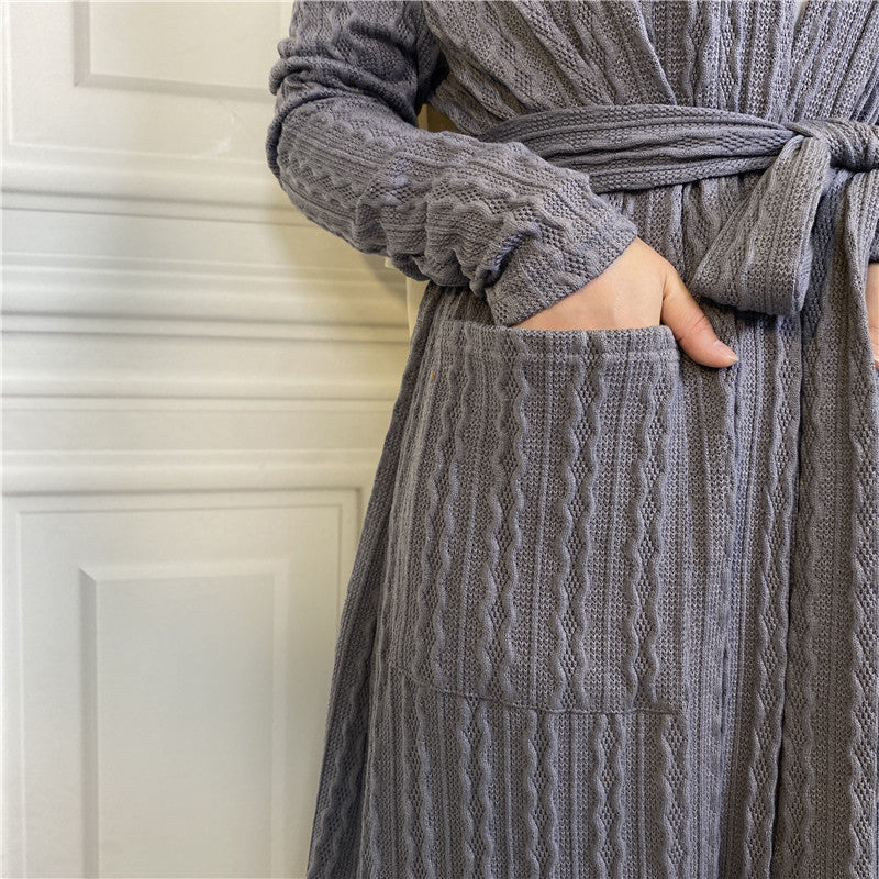 Vestido musulmán de punto de color liso MS215#