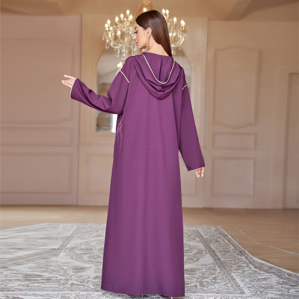 MS514#Muslim hooded Middle Eastern abaya women's dress in stock