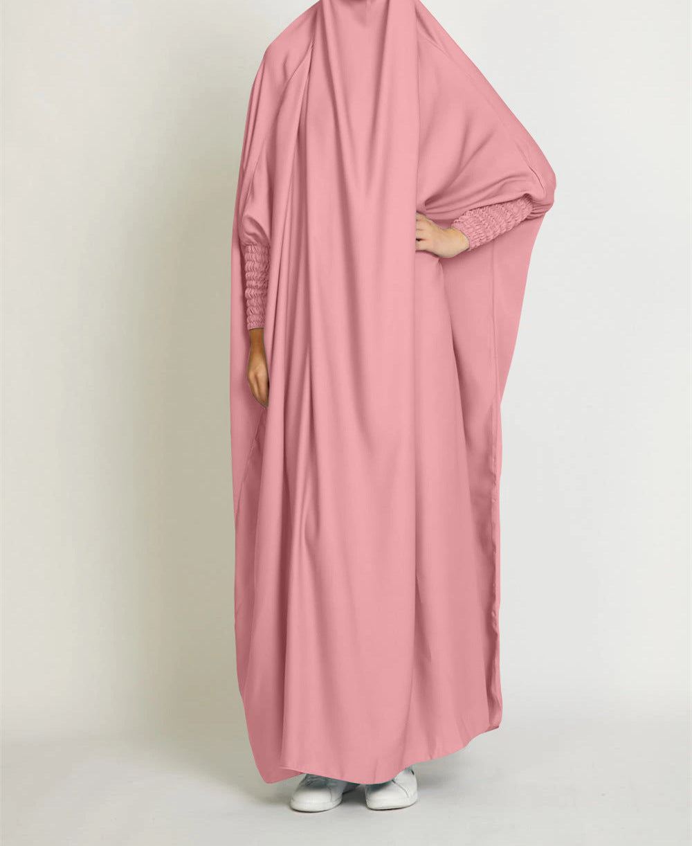 MS542#Dubai Turkish full-length solid color robe dress