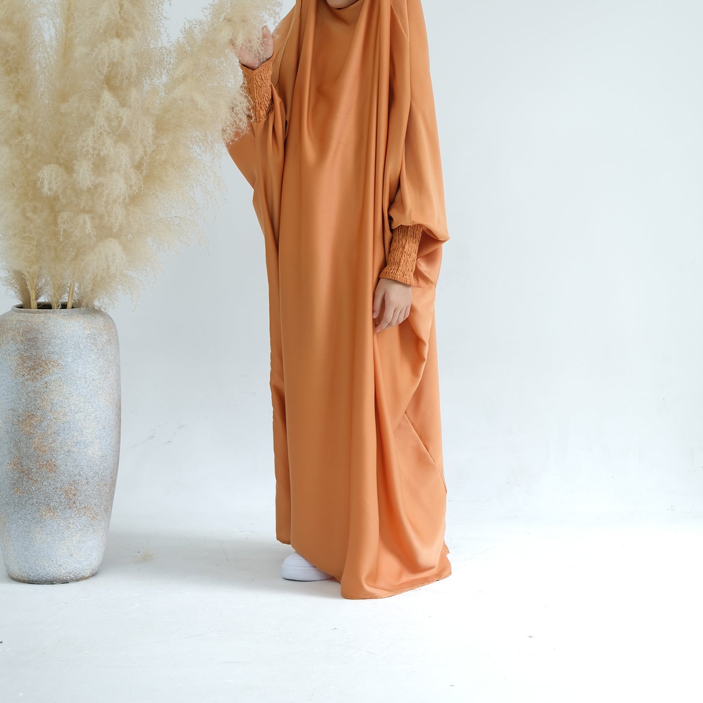 MS542#Dubai Turkish full-length solid color robe dress