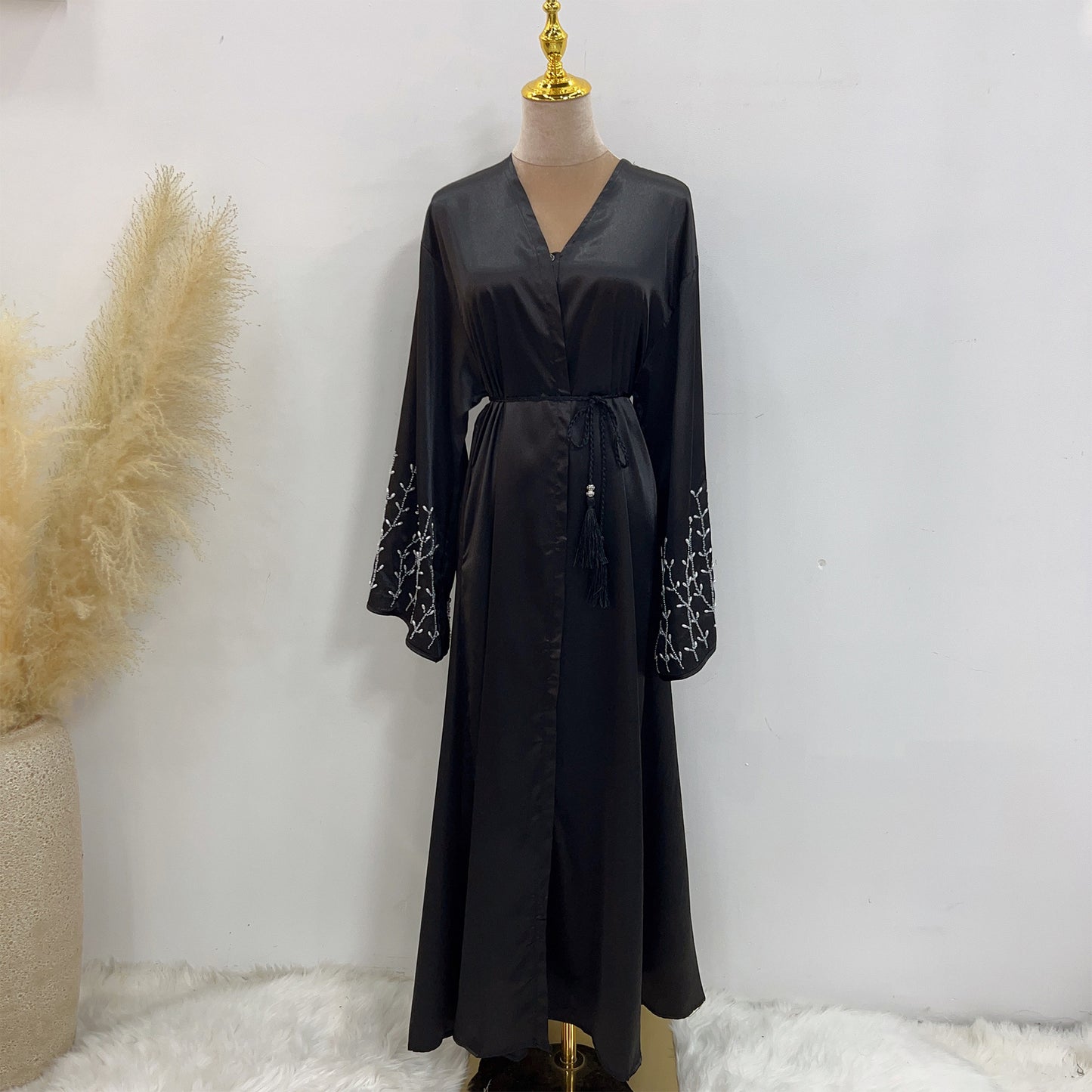 MS581#Party daily solid color handmade beaded dress robe