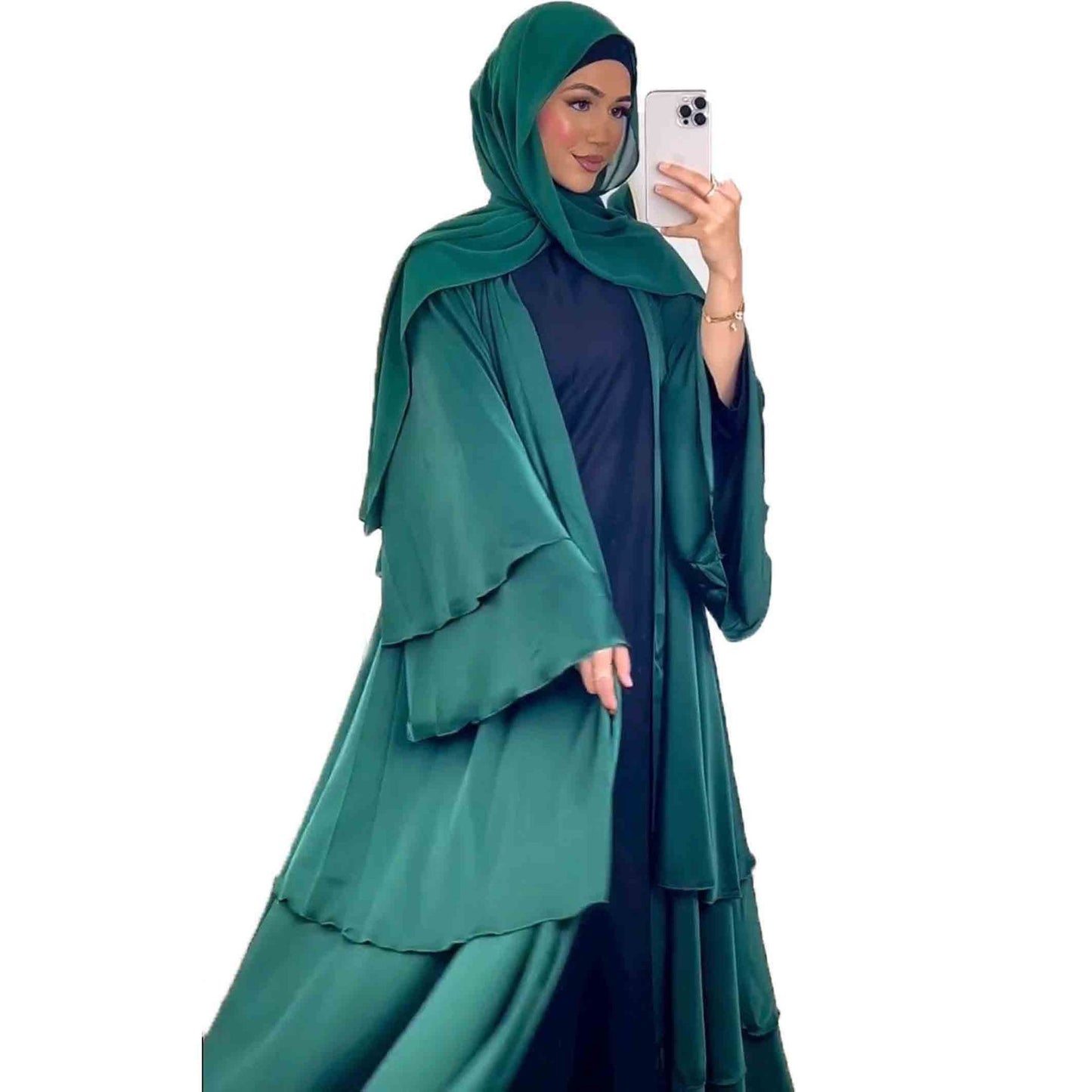 MS538#Arabian Dubai clothing modest Muslim fashion solid color robe abaya outer cardigan