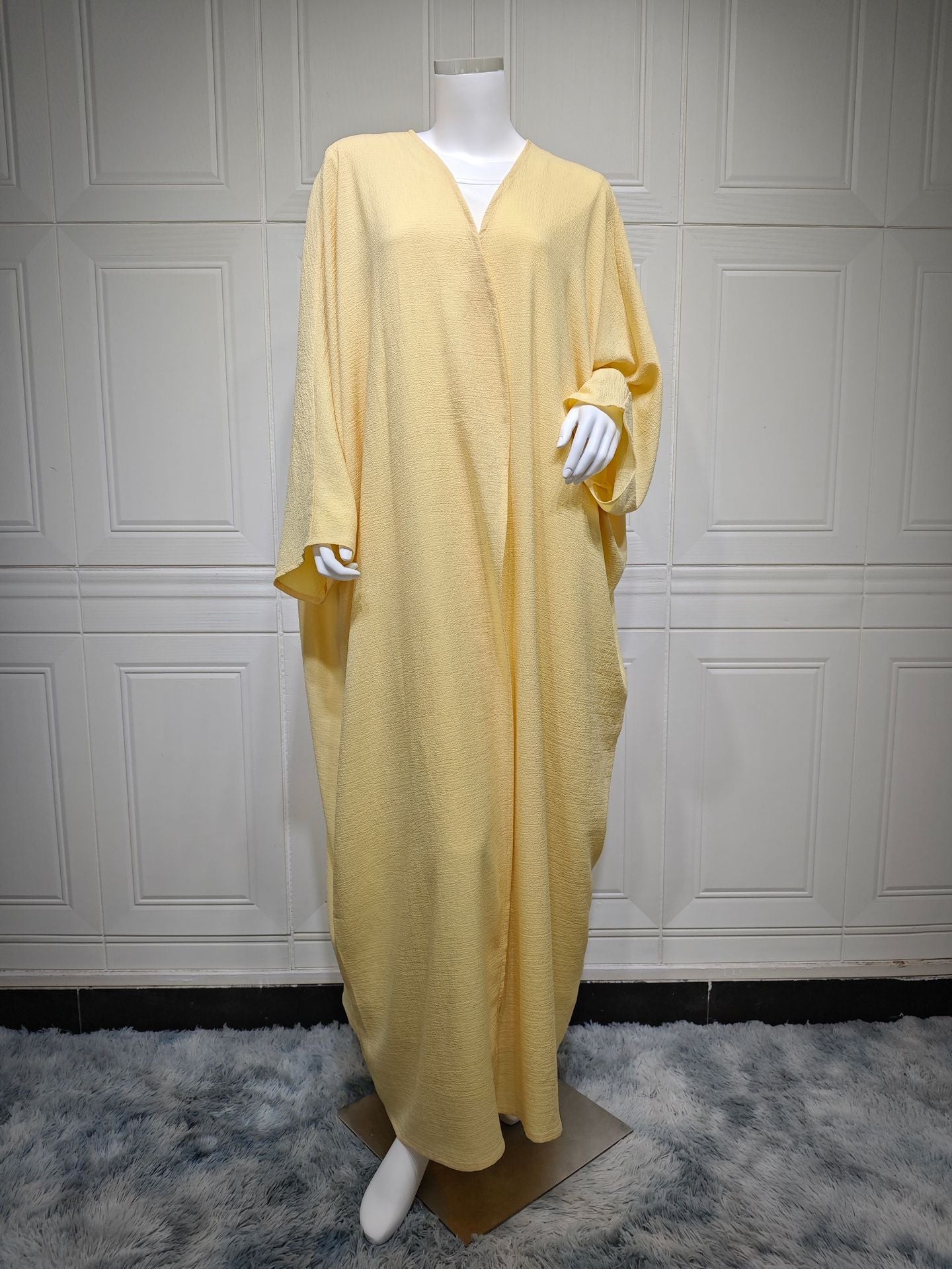 MS572# Middle East Fashion European Muslim Dubai Solid Color Bat Sleeve Abaya Cardigan