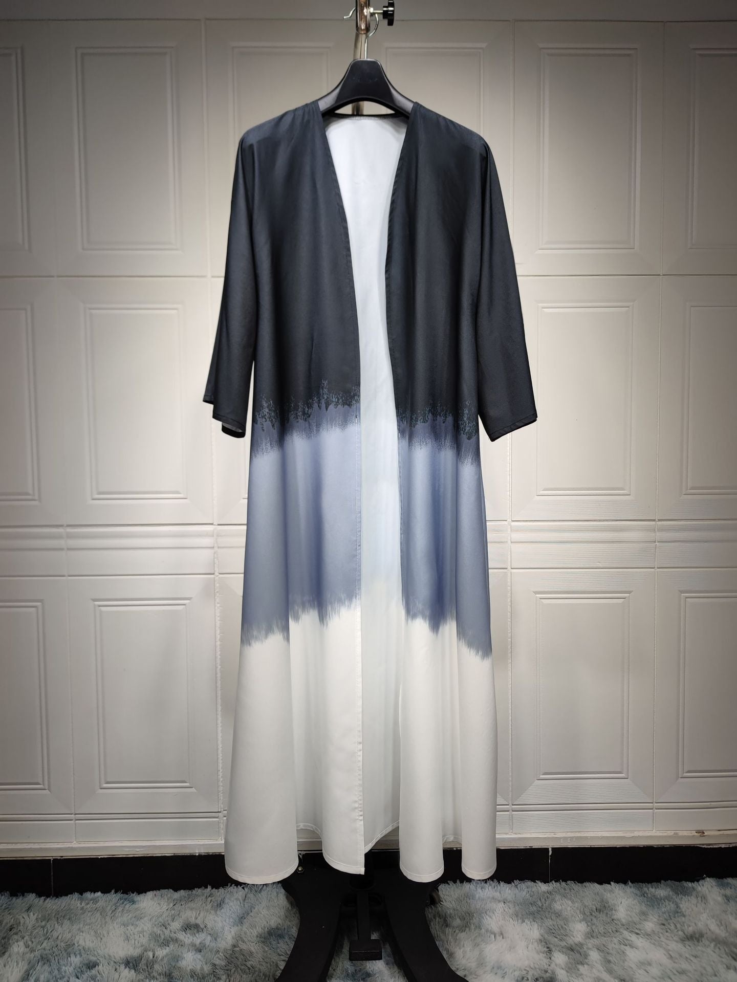 MS325#Muslim fashion tie-dye cape Cardigan dress abaya (NO inner dress)