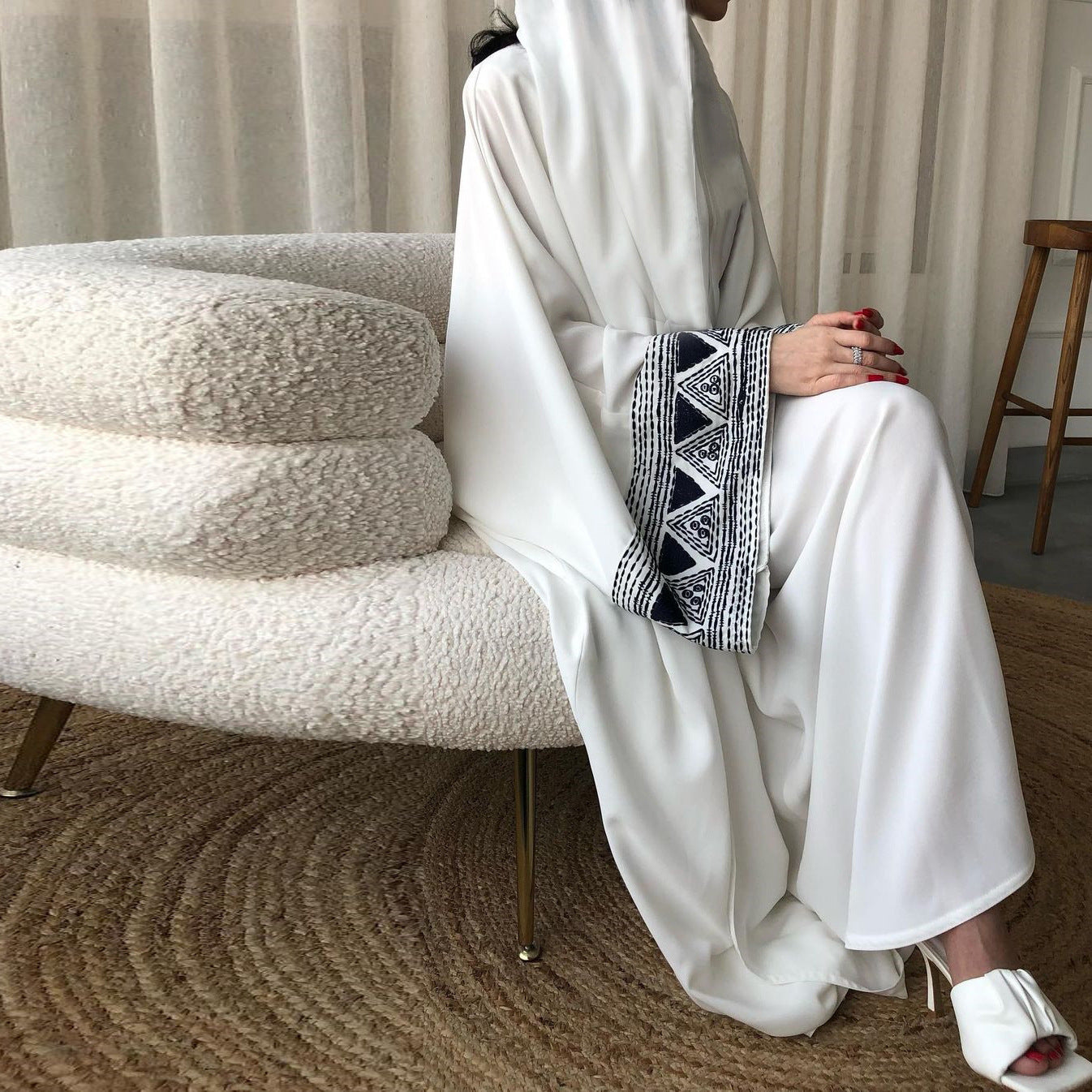 MS548#Arabic embroidered embroidered robe fashionable outer wear Abaya robe