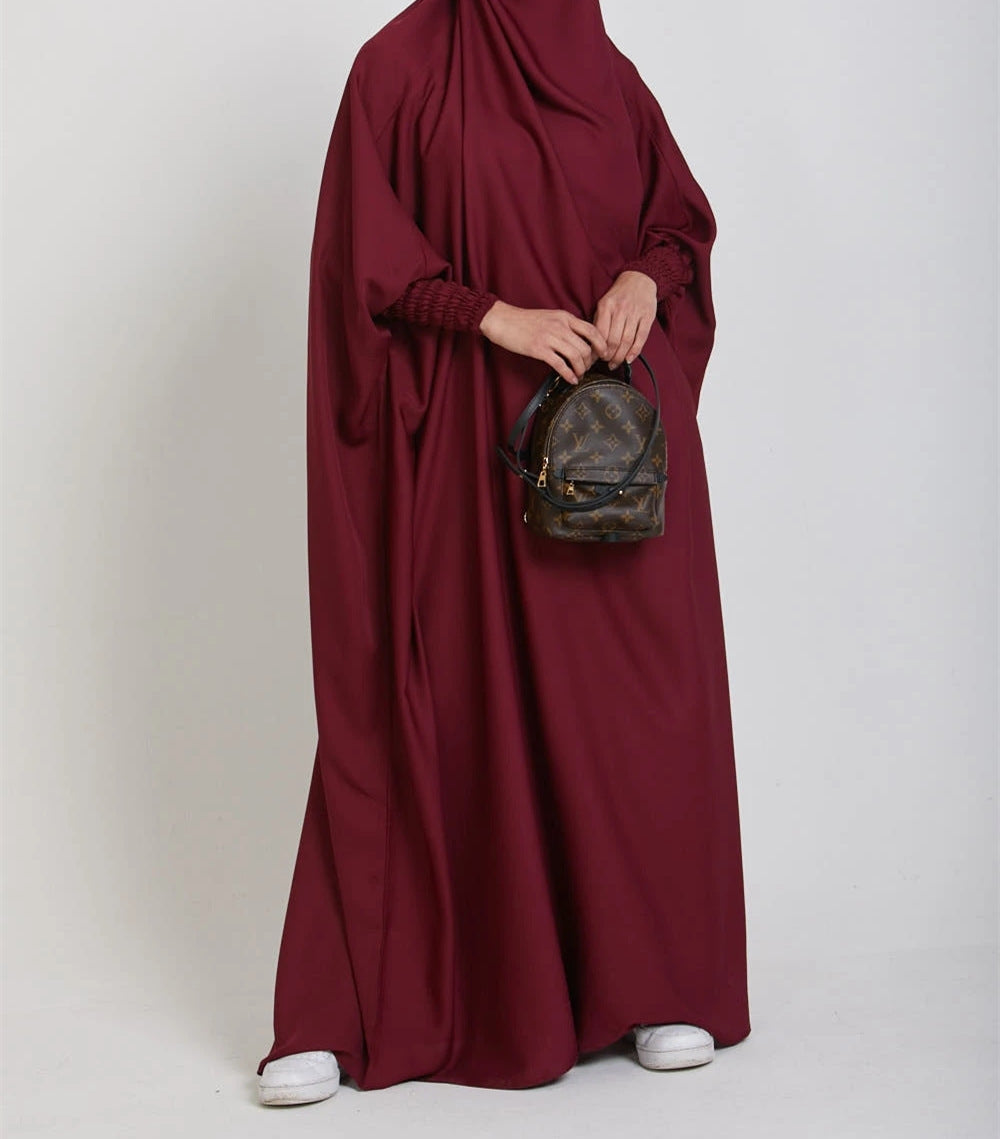 MS542#Dubai Turkish full-length solid color robe dress