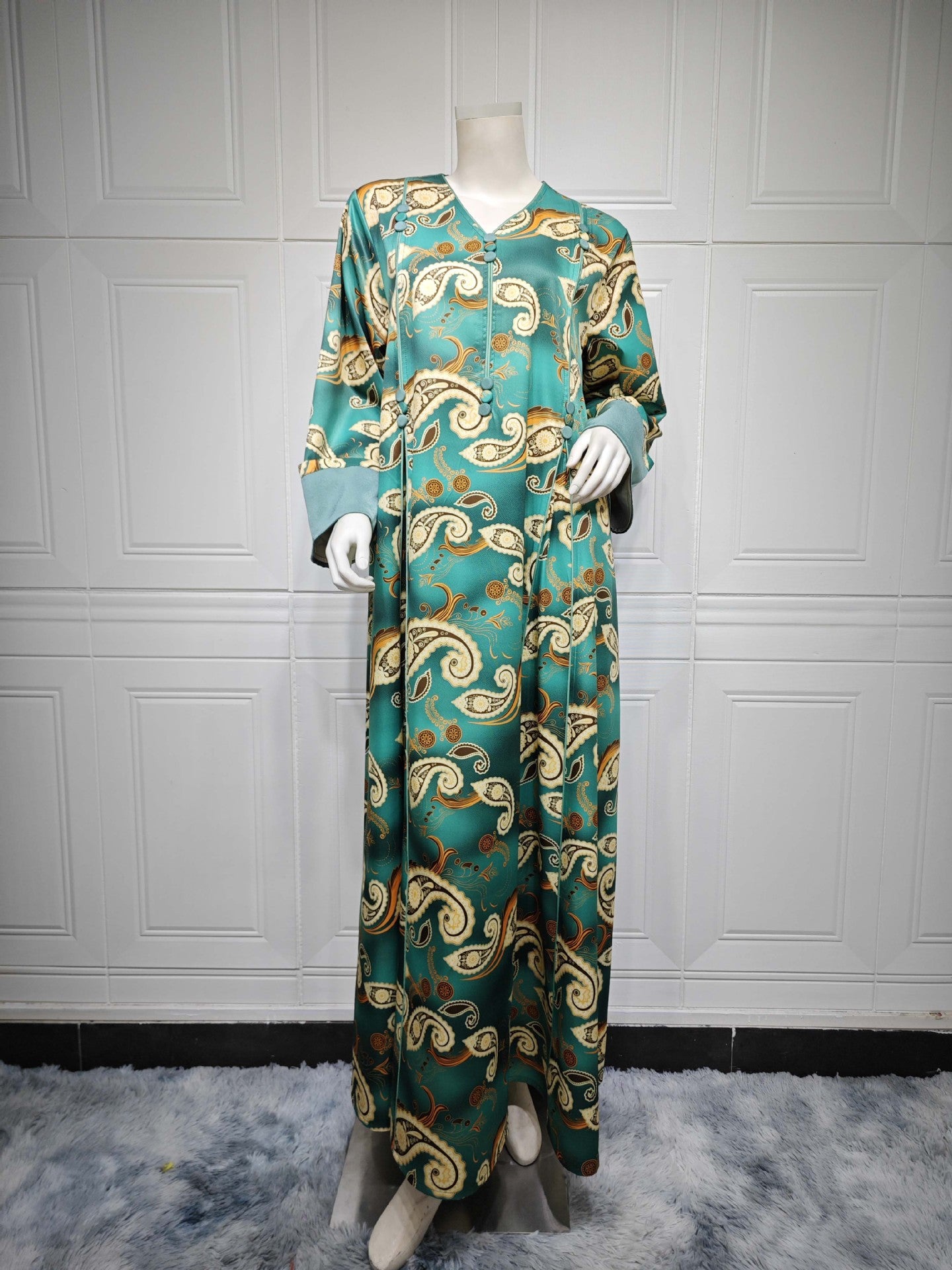 MS554#Muslim Arab Dubai women's fashion printed robes Middle East cross-border e-commerce hot selling dresses