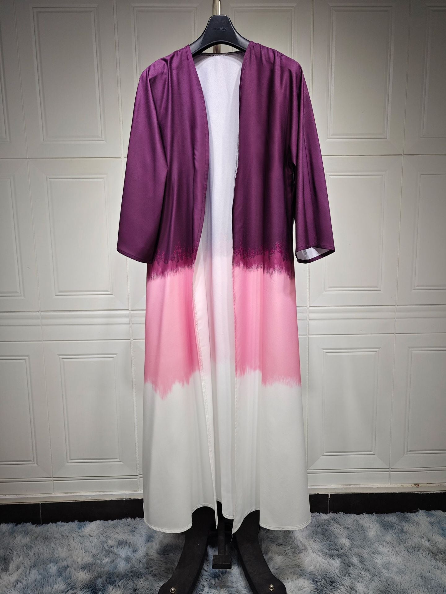 MS325#Muslim fashion tie-dye cape Cardigan dress abaya (NO inner dress)