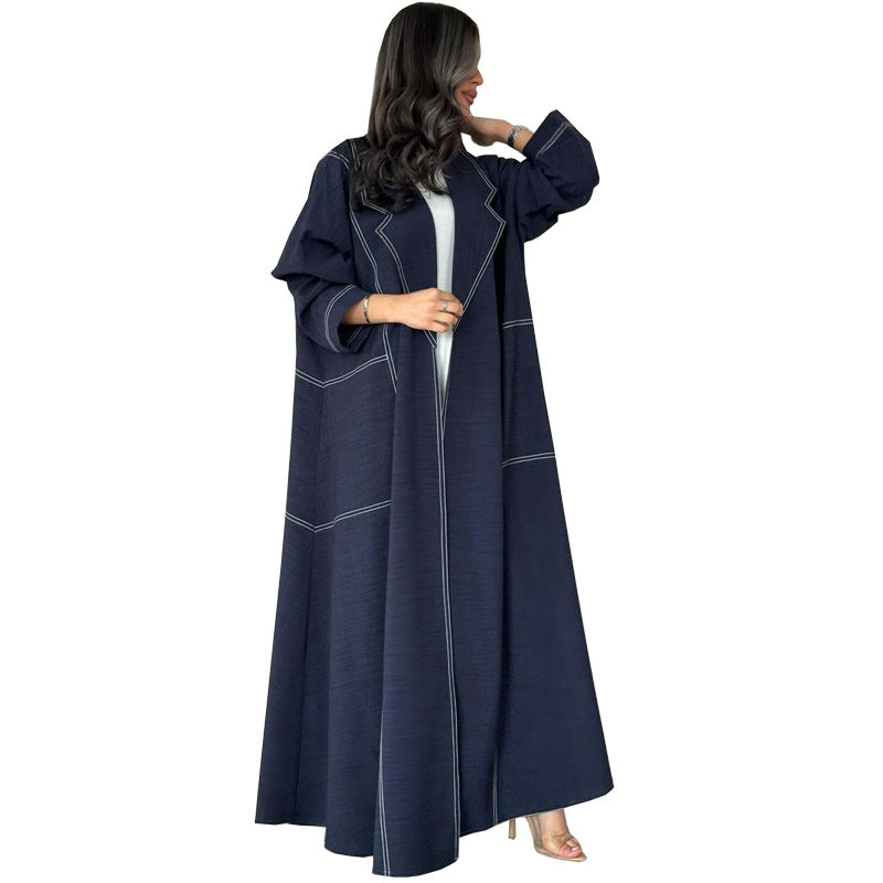 MS575#Muslim Fashion Dress Abaya Cardigan Faux Denim Robe