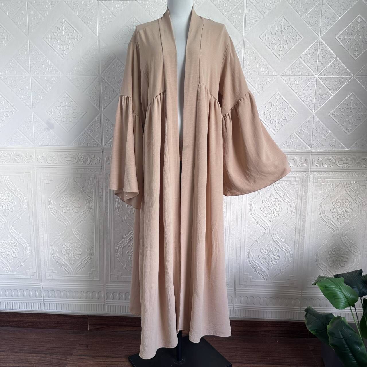 MS494#Dubai Middle East ladies Cardigan robe solid color loose flared sleeve coat Europe and the United States elegant fashion dress