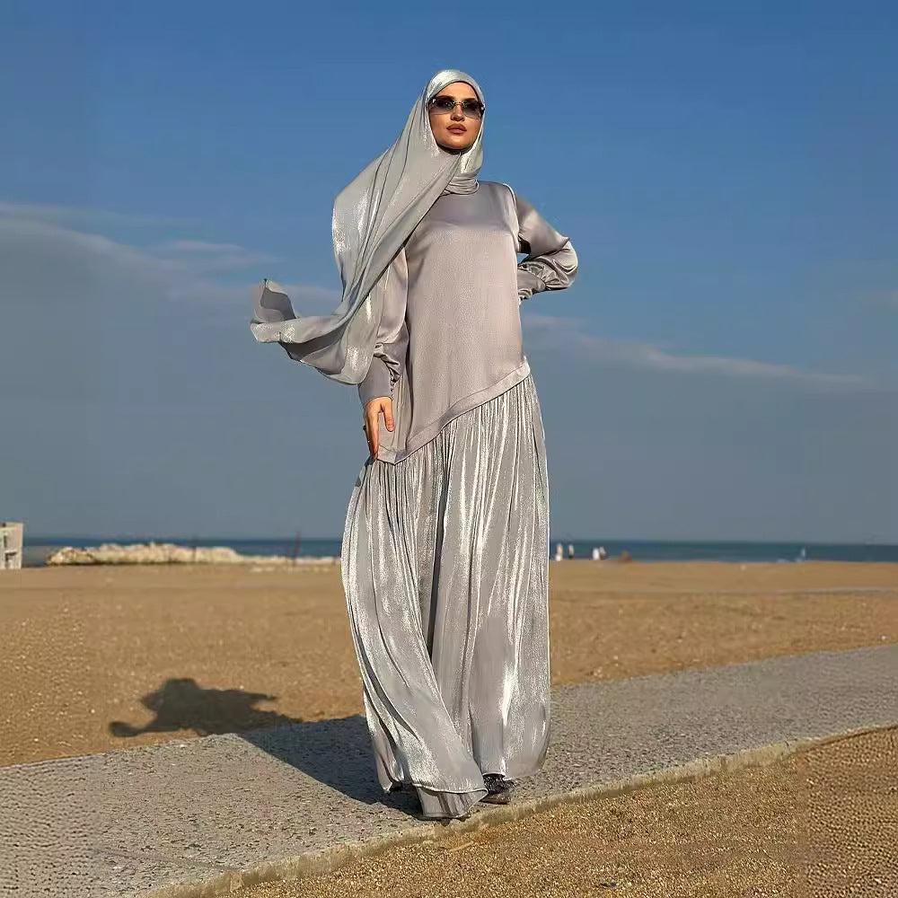 MS577 #Long Sleeve Top, Europe and America New Fashion, Luxury, Middle East, Dubai, Link Dress, Women's Long Skirt