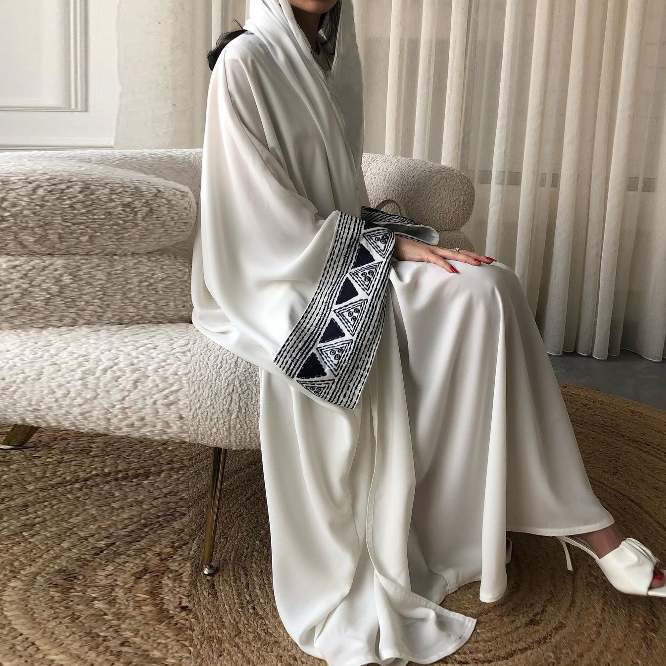 MS548#Arabic embroidered embroidered robe fashionable outer wear Abaya robe