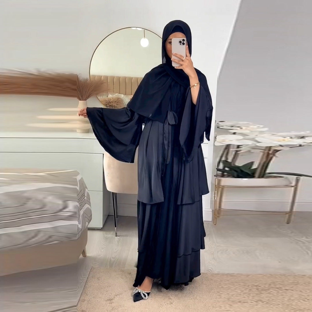 MS538#Arabian Dubai clothing modest Muslim fashion solid color robe abaya outer cardigan