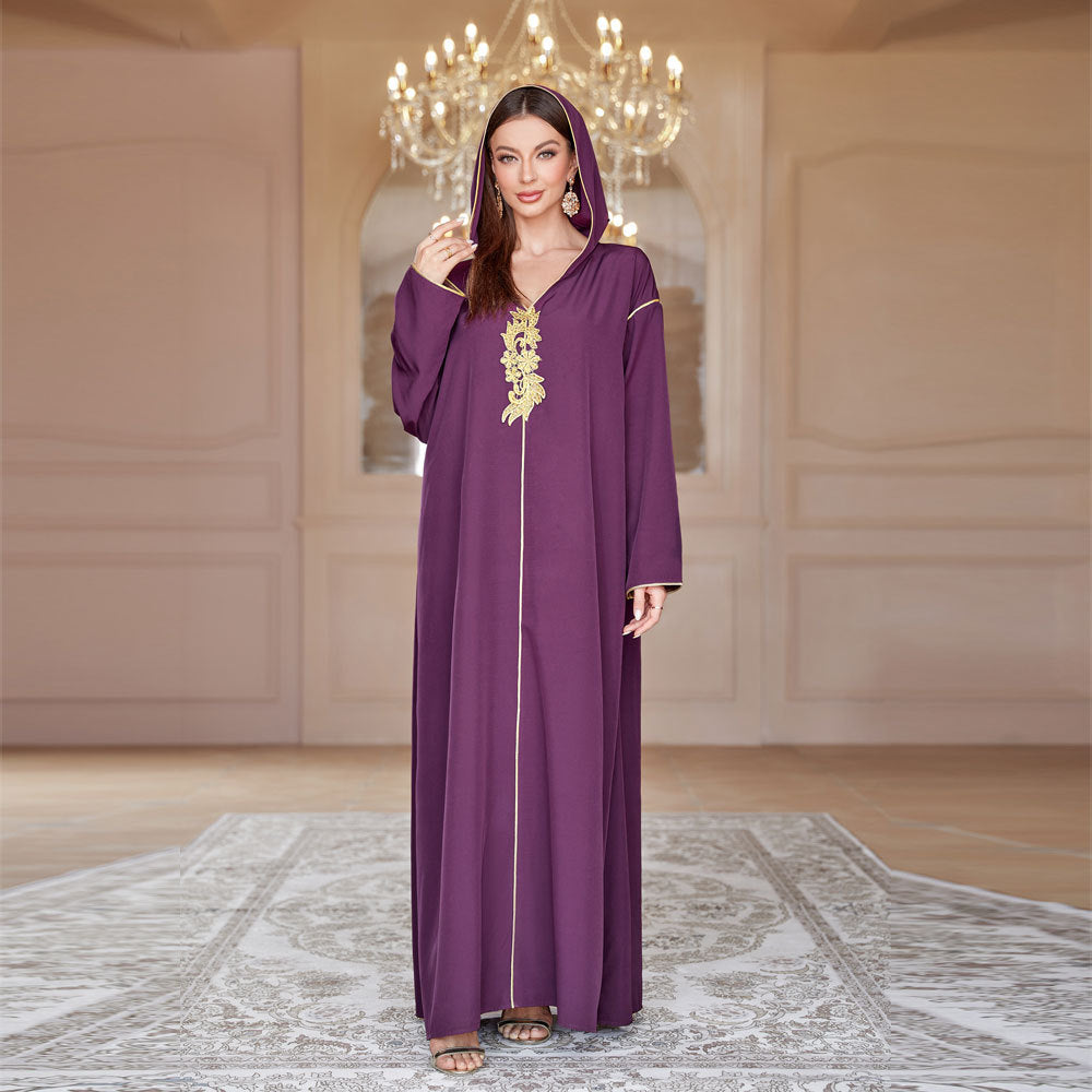 MS514#Muslim hooded Middle Eastern abaya women's dress in stock