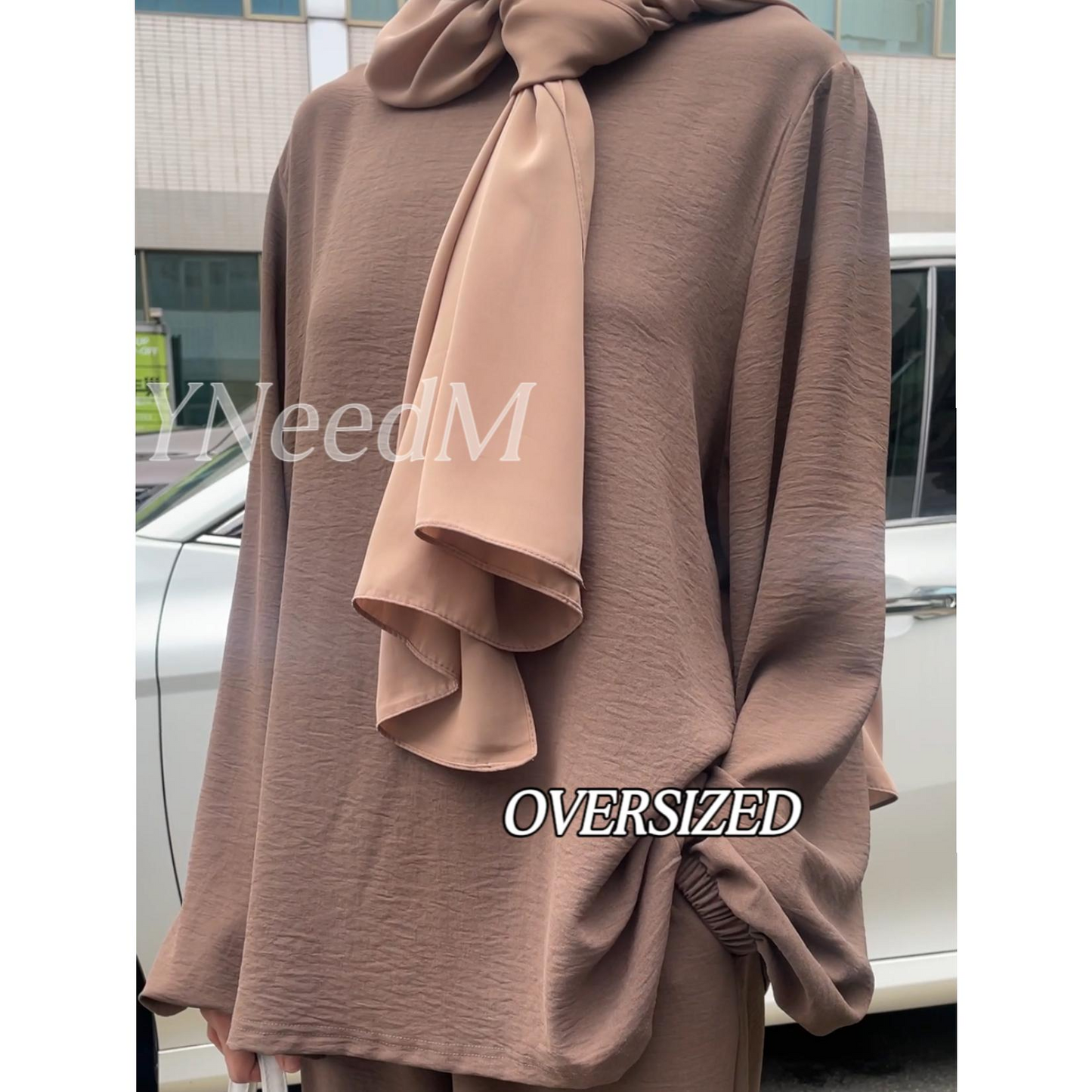 MS228#Muslim women's solid casual suit