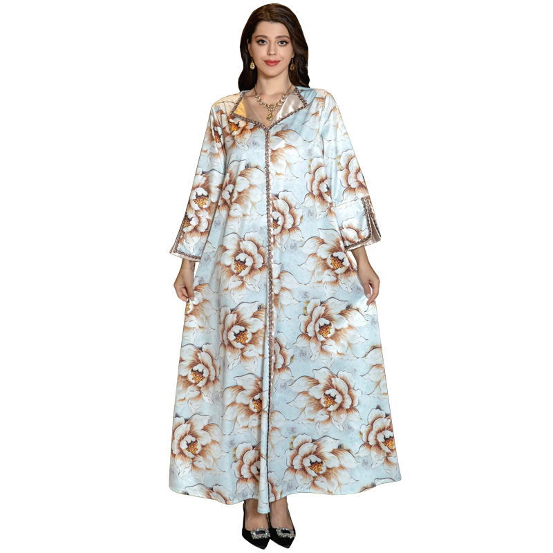 MS335#Muslim twist color diamond hot diamond fashion temperament robe