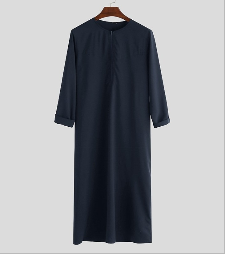 MS322#Muslim men's loose zipper robes