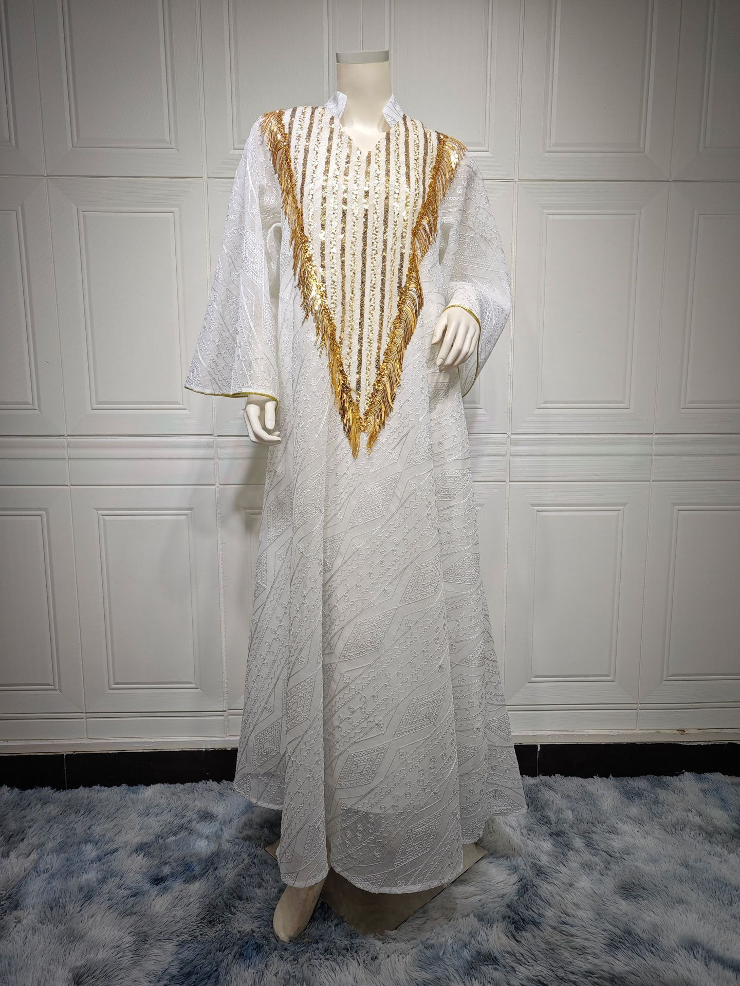 MS334#Arabian gauze embroidered sequin robe for Muslim women