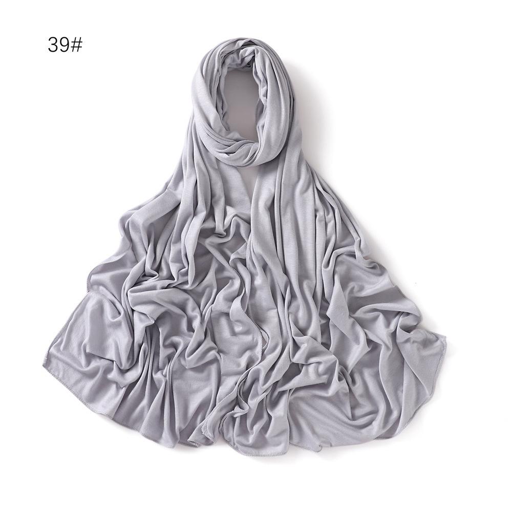 TJ585#Color modal scarf soft breathable monochrome mercerized cotton scarf scarf women's bag headscarf