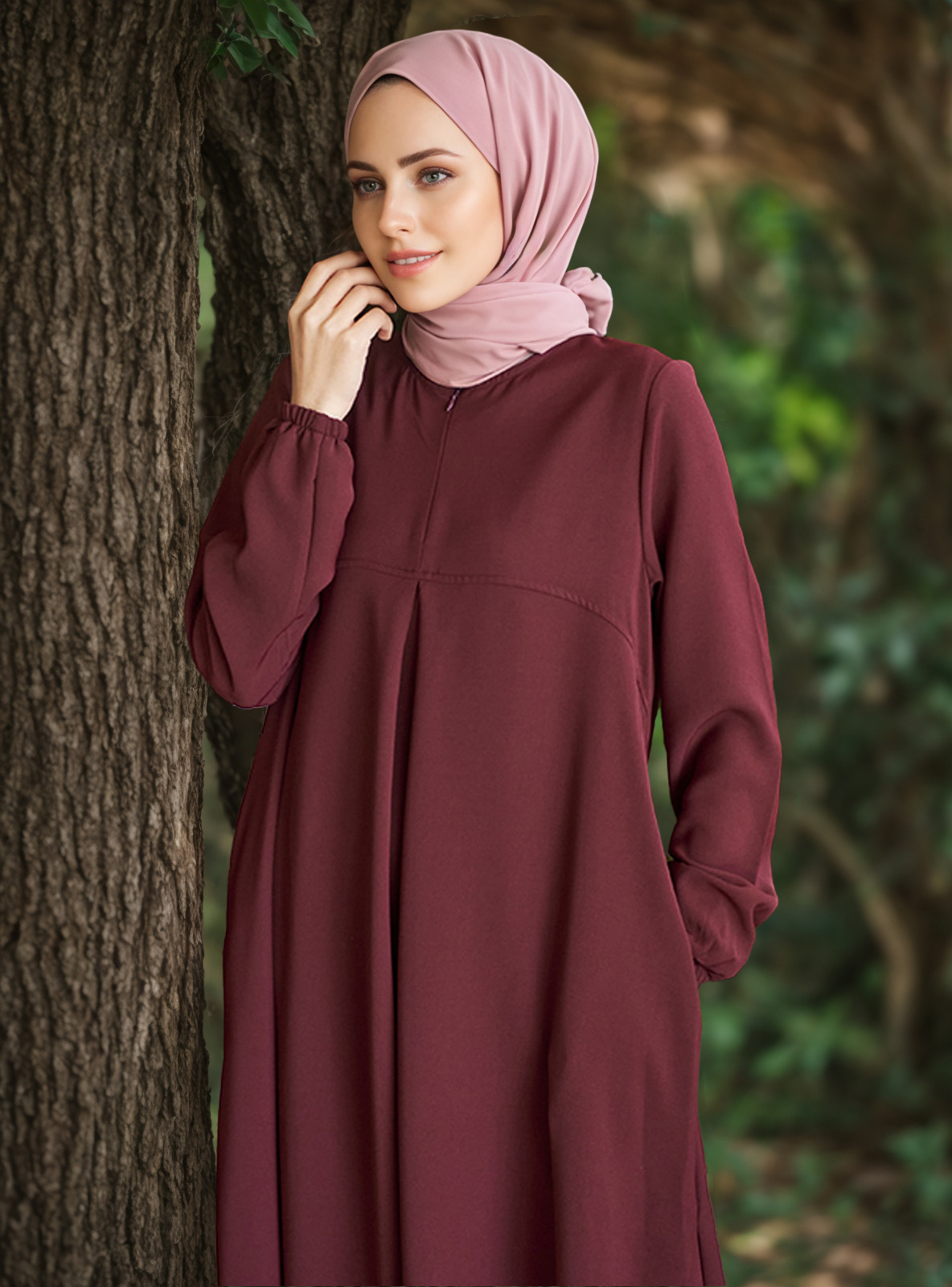 MS370#muslim abaya Modest dress(Turban not included)