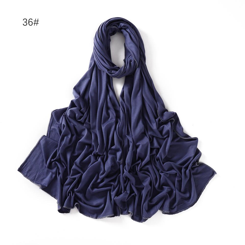 TJ585#Color modal scarf soft breathable monochrome mercerized cotton scarf scarf women's bag headscarf